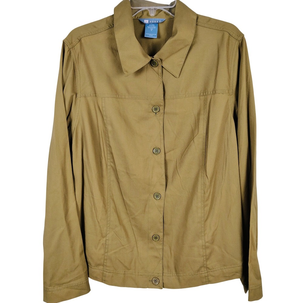 NWT Koret Womens XL Country Casual Loden Green Tencel Blend Gorpcore Shacket